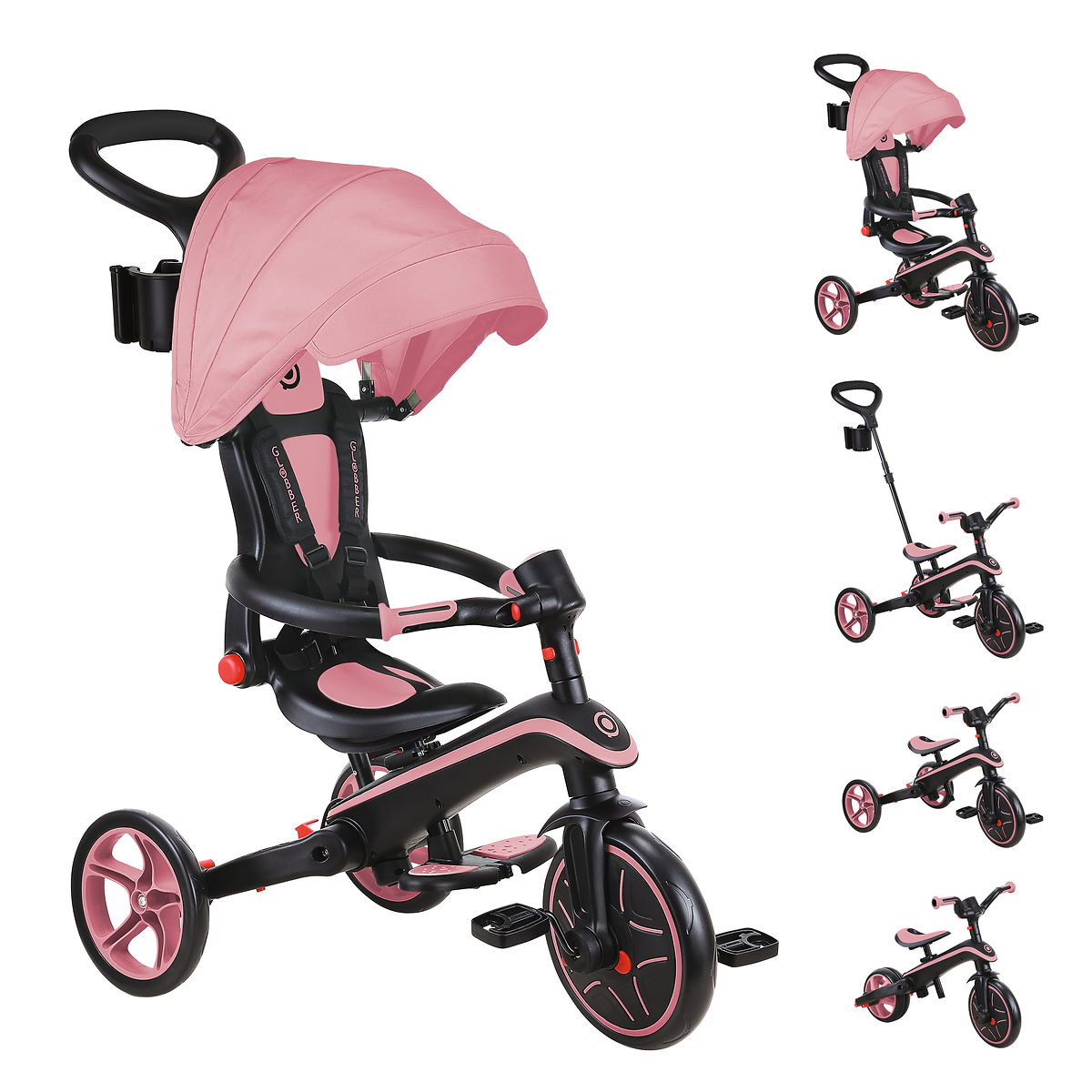 GLOBBER EXPLORER TRIKE FOLDABLE 4in1 rosa
