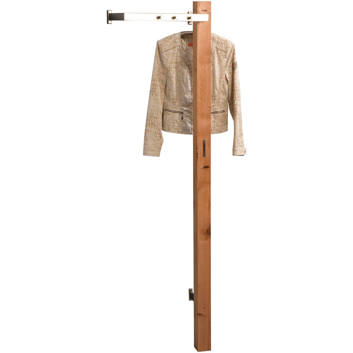 HomeTrends4You Garderobe Santiago Wildeiche massiv| Metall Edelstahloptik