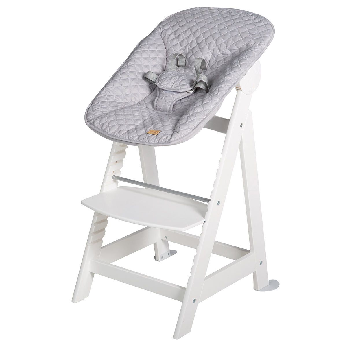 Roba Treppenhochstuhl Born Up 2 in 1 weiß roba Style grau Hochstuhl mit Liegefunktion