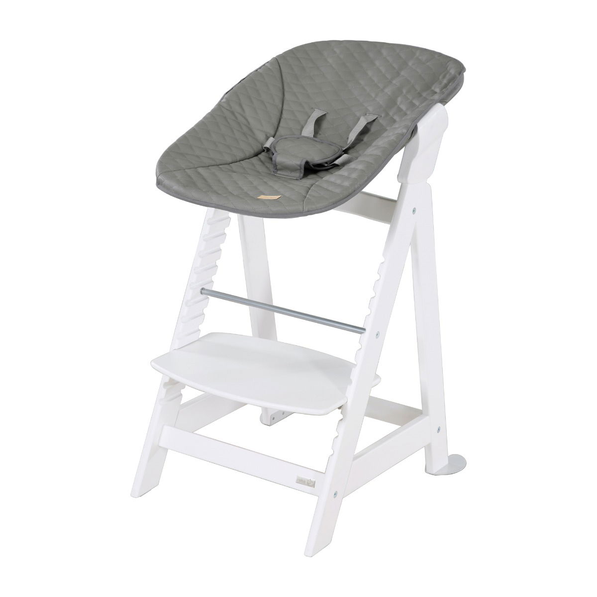 Roba Treppenhochstuhl Set 2in1 inkl. Aufsatz - weiß / Stone gesteppt