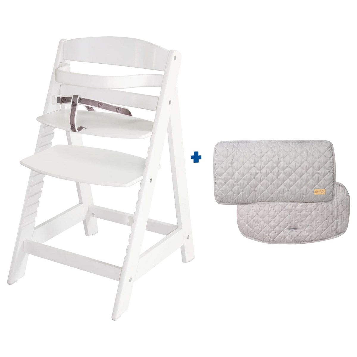 Roba Treppenhochstuhl Sit Up III weiß Set inkl. Sitzverkleinerer roba Style grau