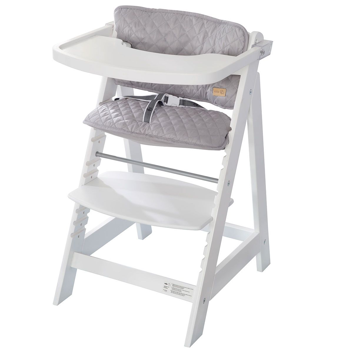 Roba Treppenhochstuhl Sit Up Fun  Set weiß inkl. Sitzverkleinerer roba Style grau