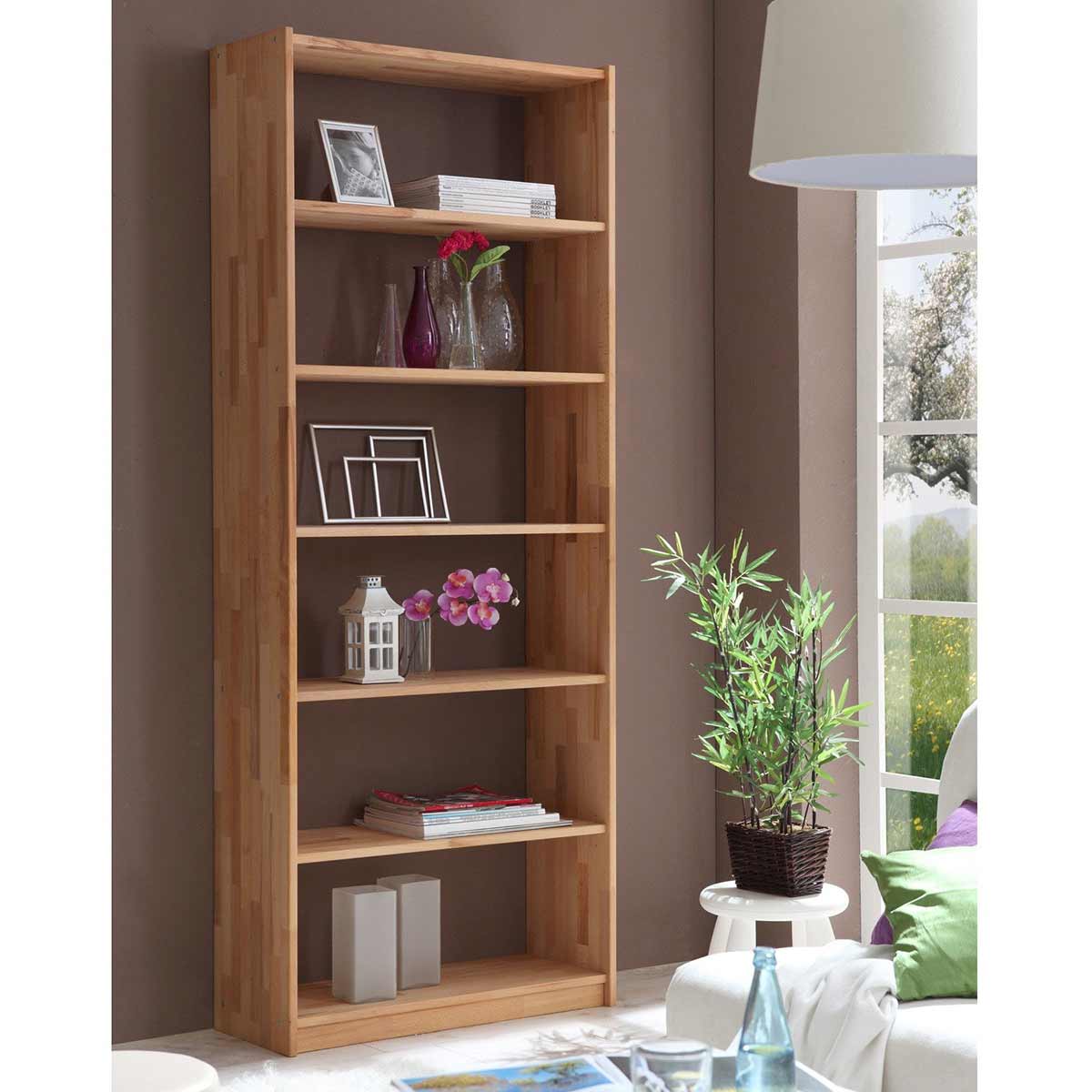 Ticaa Standregal Simon 214 cm Buche massiv Natur