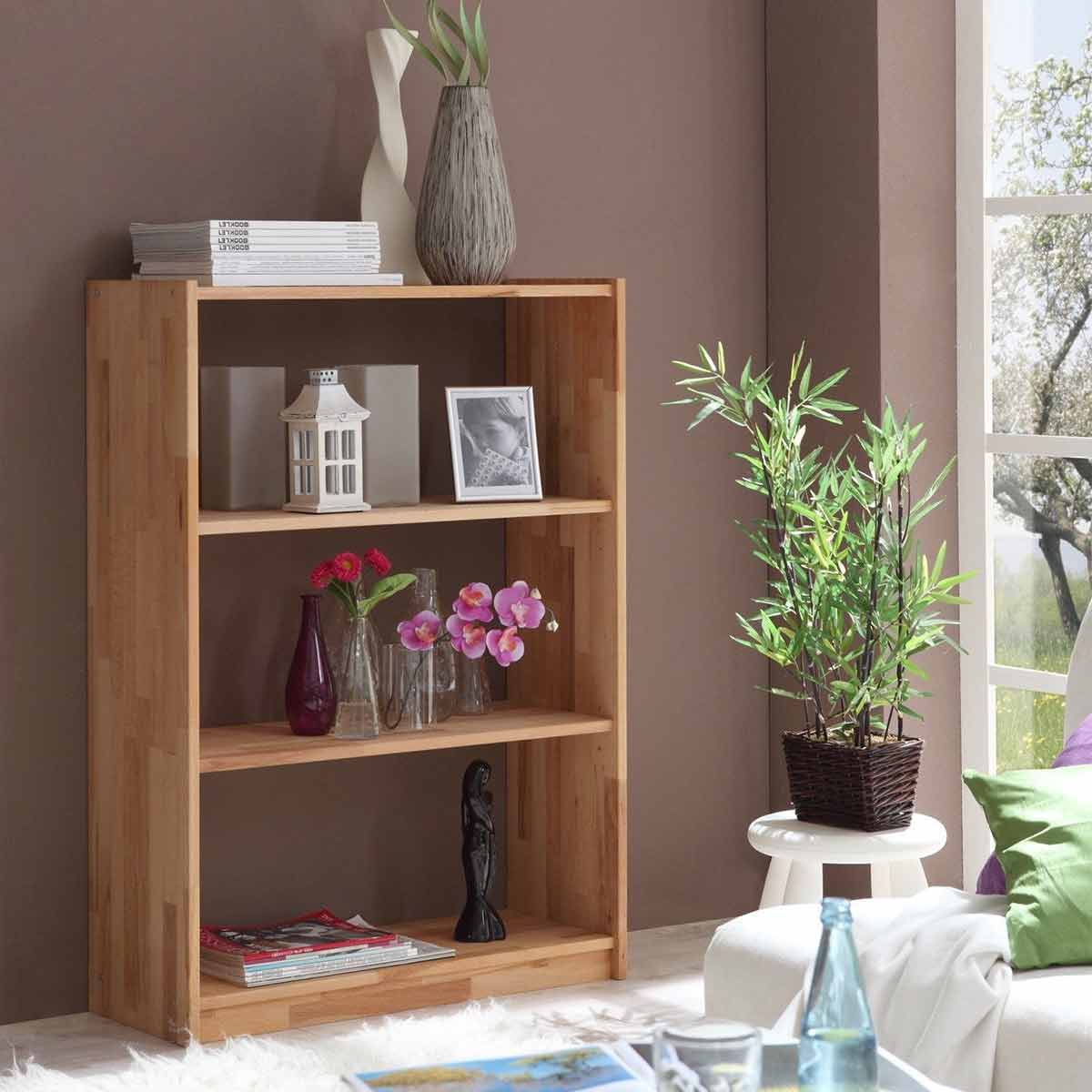 Ticaa Standregal Simon 111 cm Buche massiv Natur