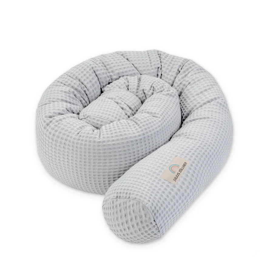 Zöllner Bettschlange Waffelpiqué Light Grey Länge 180 cm - für alle Betten geeignet