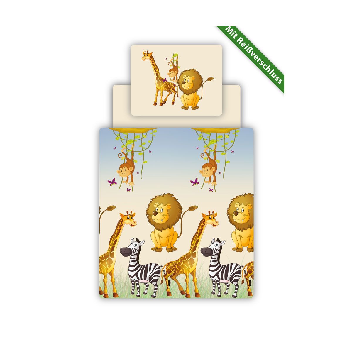 Ticaa Bettwäsche Set gemütlich und schick | 2er-Set ( Bettwäsche: Safari / 877956)
