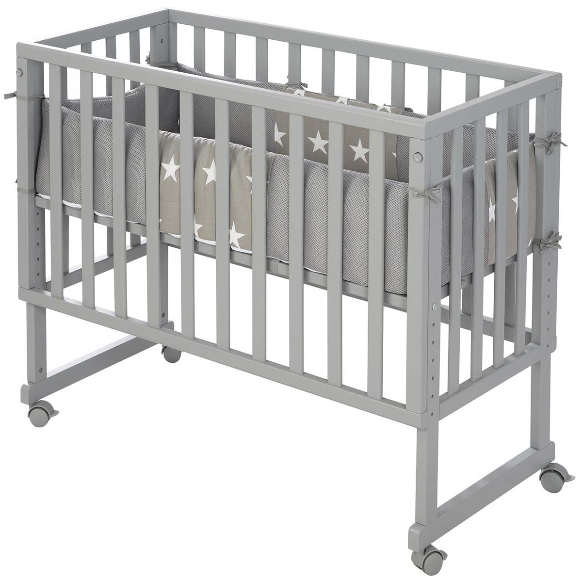 Roba Stubenbett 3 in 1 Little Stars safe asleep inkl. Matratze, Nestchen & Rollen