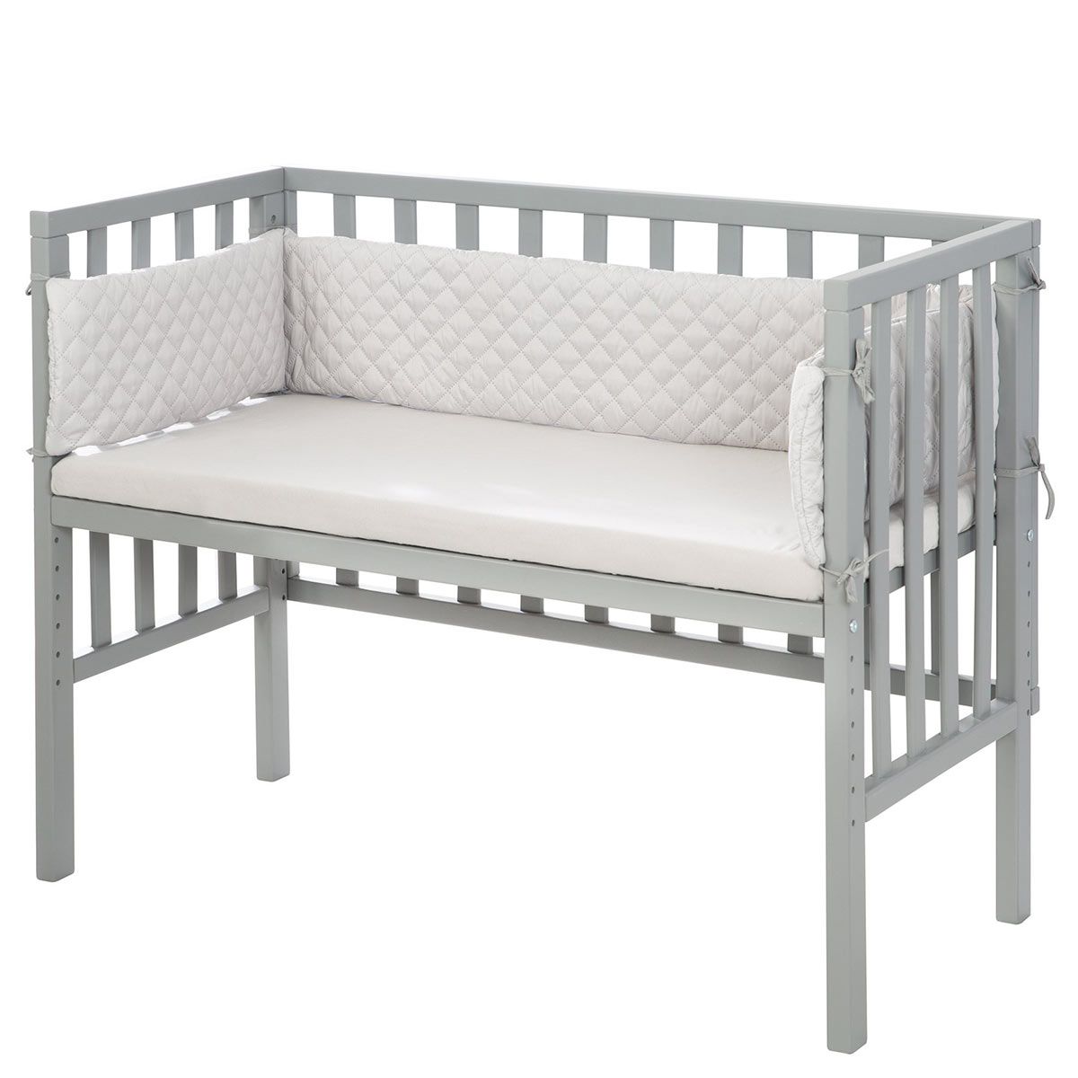 Roba Beistellbett 2 in1 roba Style grau inkl. Matratze und Nestchen