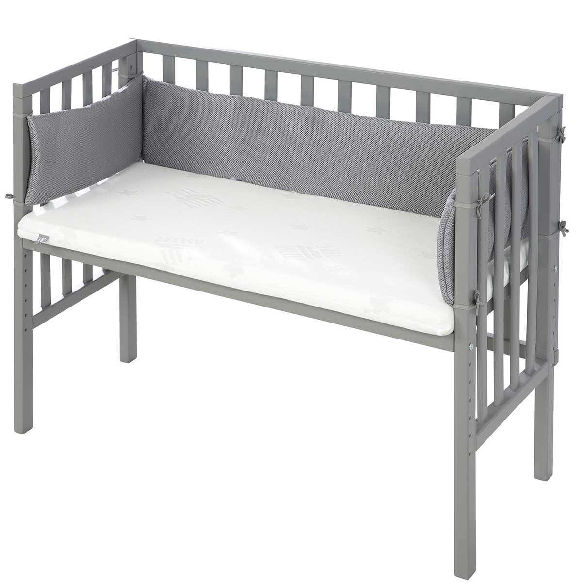 Roba Beistellbett 2 in1 grau safe asleep inkl. Matratze und Nestchen