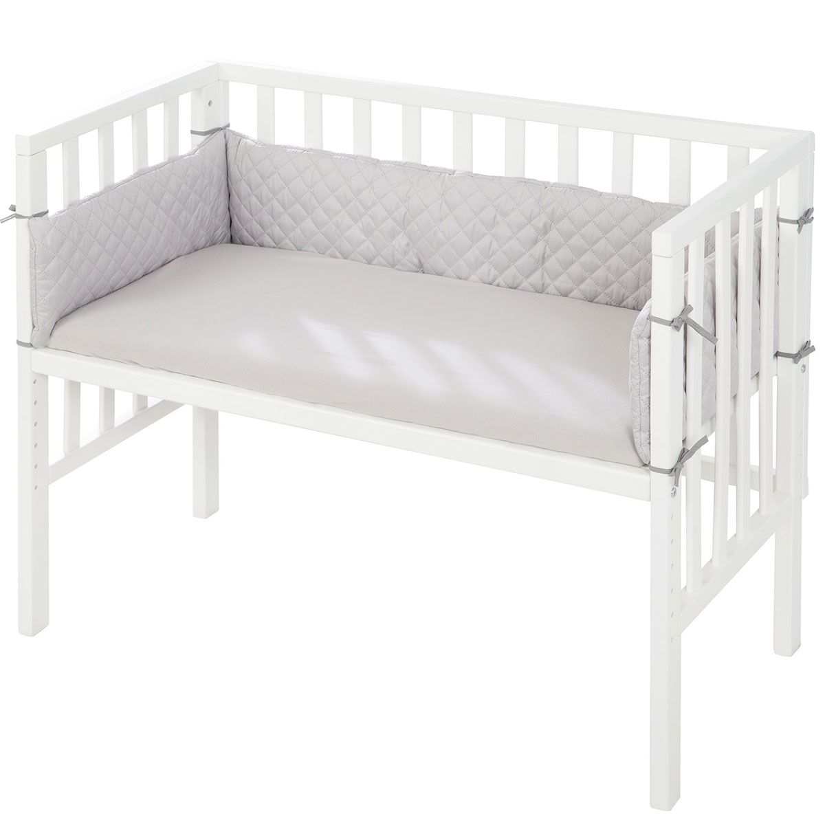 Roba Beistellbett 2 in1 weiß roba Style grau inkl. Matratze und Nestchen