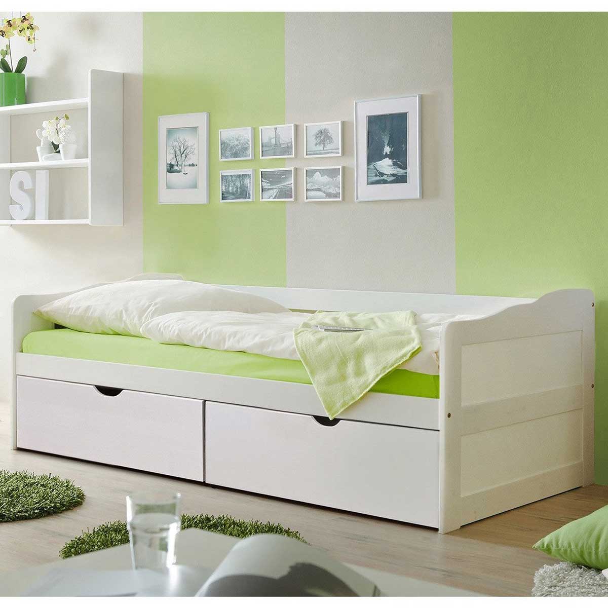 Ticaa Sofabett Melanie mit 2er Schubkästen Massivholz - 90x200 cm