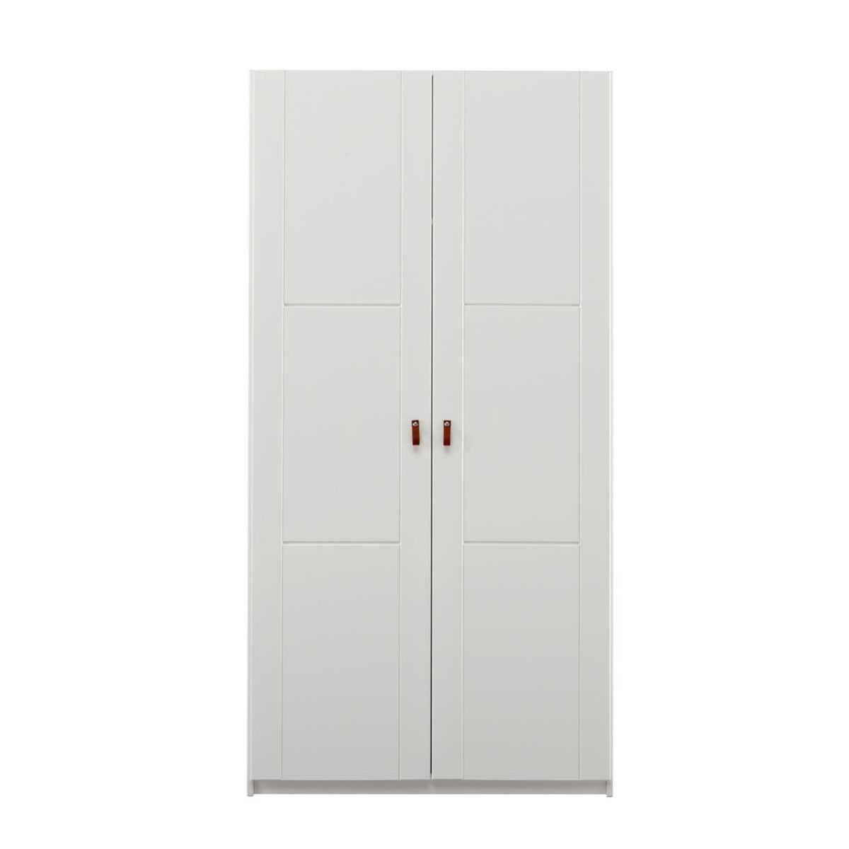 LIFETIME Schrank 100 cm, 2 Türen, weiß Massivholz/MDF, ohne Griffe
