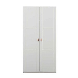 LIFETIME Schrank 100 cm, 2 Türen, weiß Massivholz/MDF, ohne Griffe