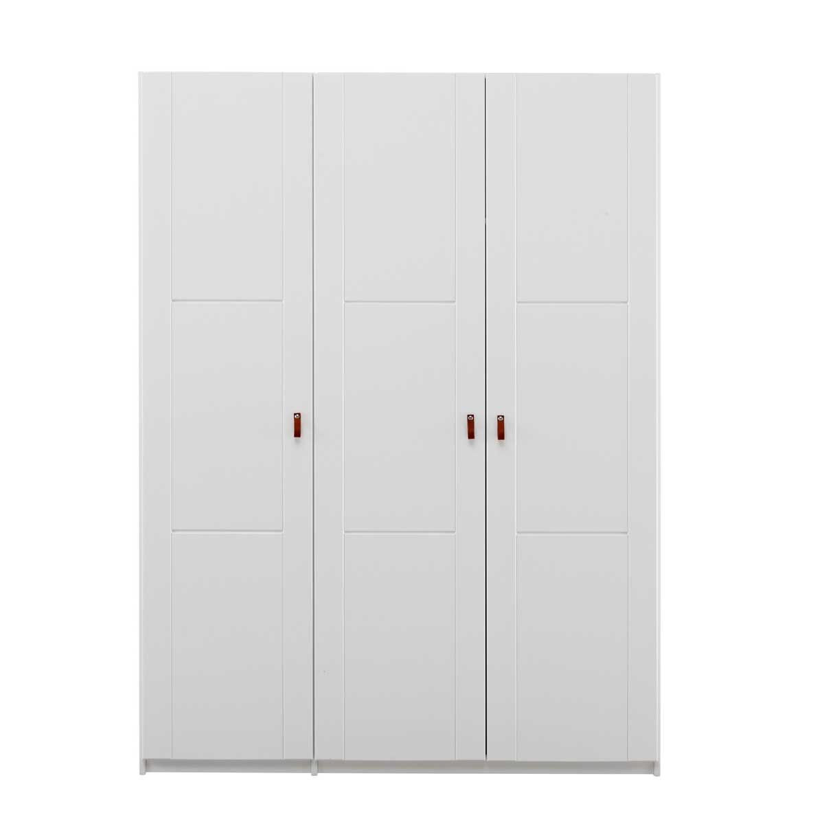 LIFETIME Schrank 150 cm, 3 Türen, whitewash Massivholz, ohne Griffe