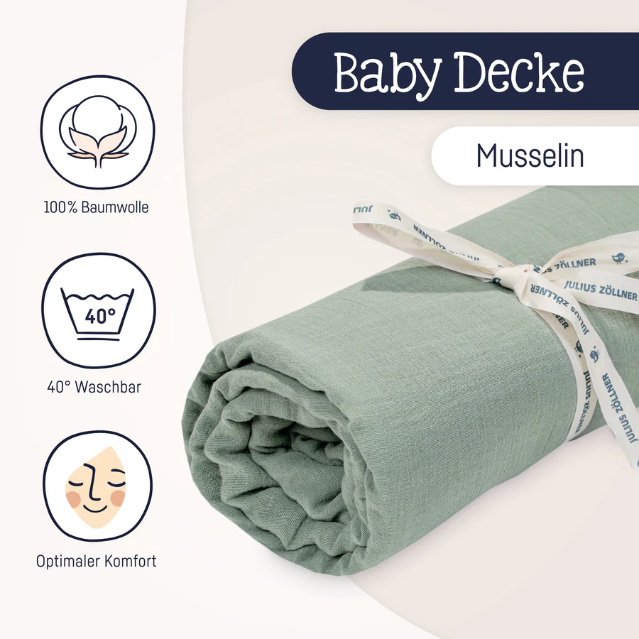 Julius Zöllner Kuscheldecke Musselin grün