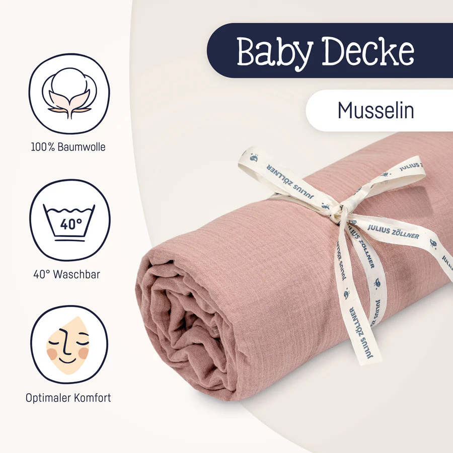 Julius Zöllner Kuscheldecke Musselin dusty rose