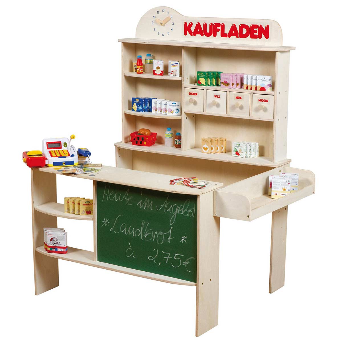 Roba Kaufladen natur mit Tafel inkl. umfangreichem Zubehör