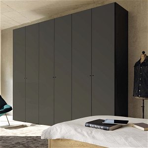now! wardrobes by hülsta Kombination 5 225,4x302x59 cm | Lack-grau