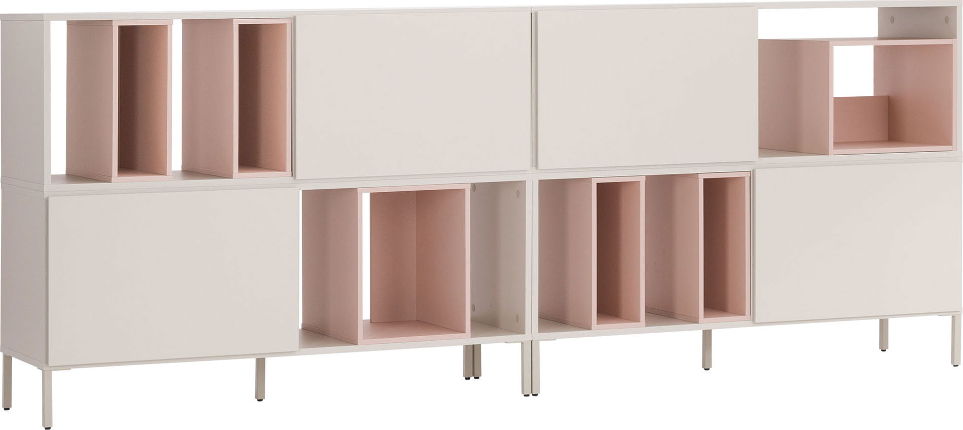 VOX Into Kommode doppelt mit Boxen gray beige/powder pink