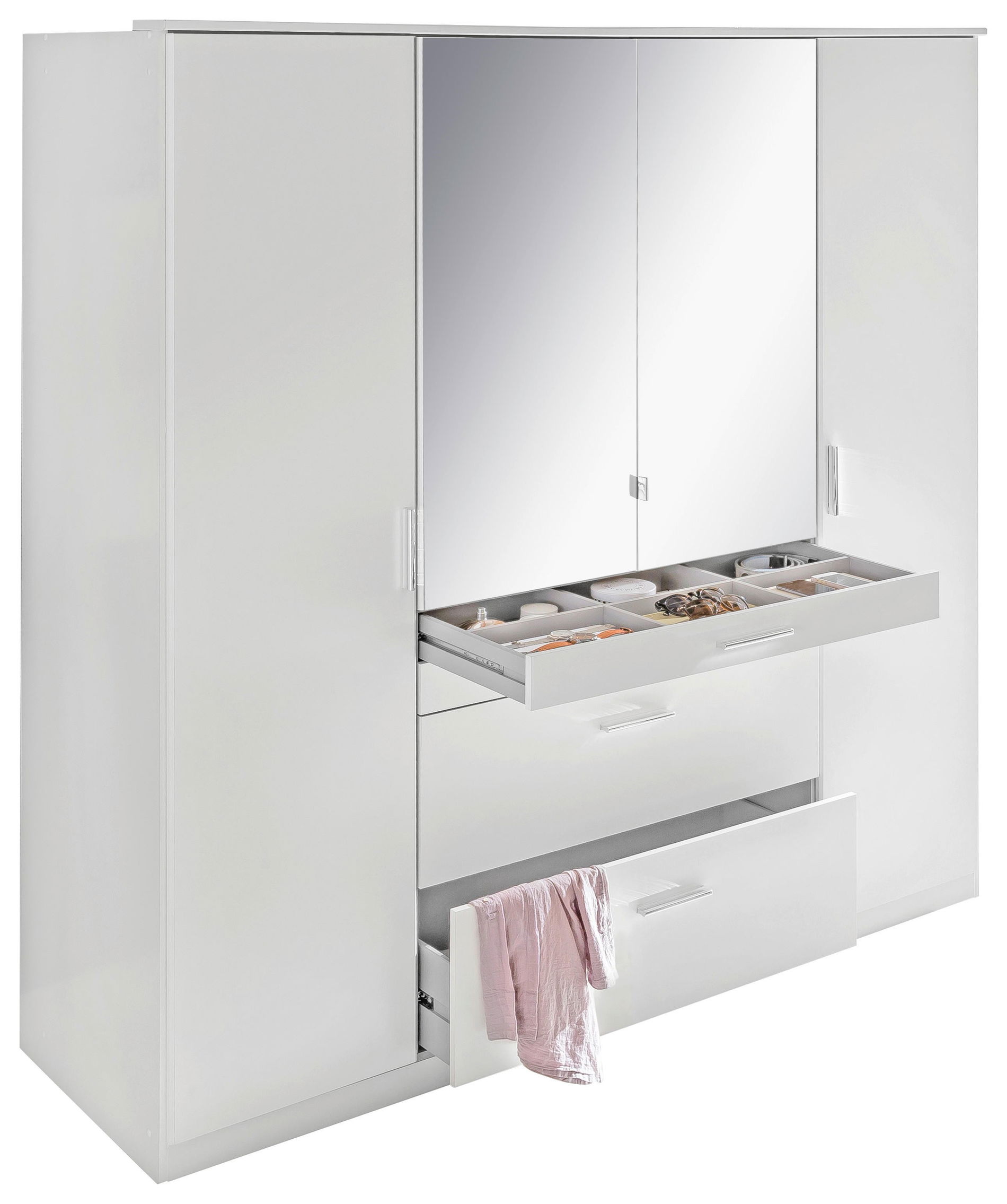 Wimex Aachen Kleiderschrank mit Kranz 180 cm Weiß