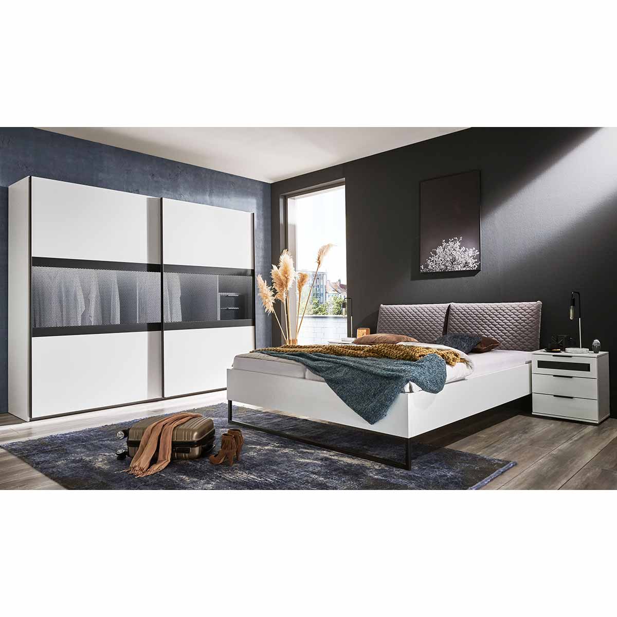 Wimex Alicante Schlafzimmer 4-tlg. inkl. Nachtschrank 58cm Weiß