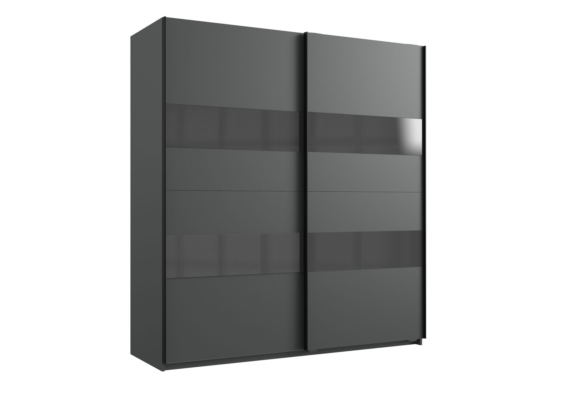 Wimex Altona1 Schwebetürenschrank 180X200 Graphit / Glas Grey