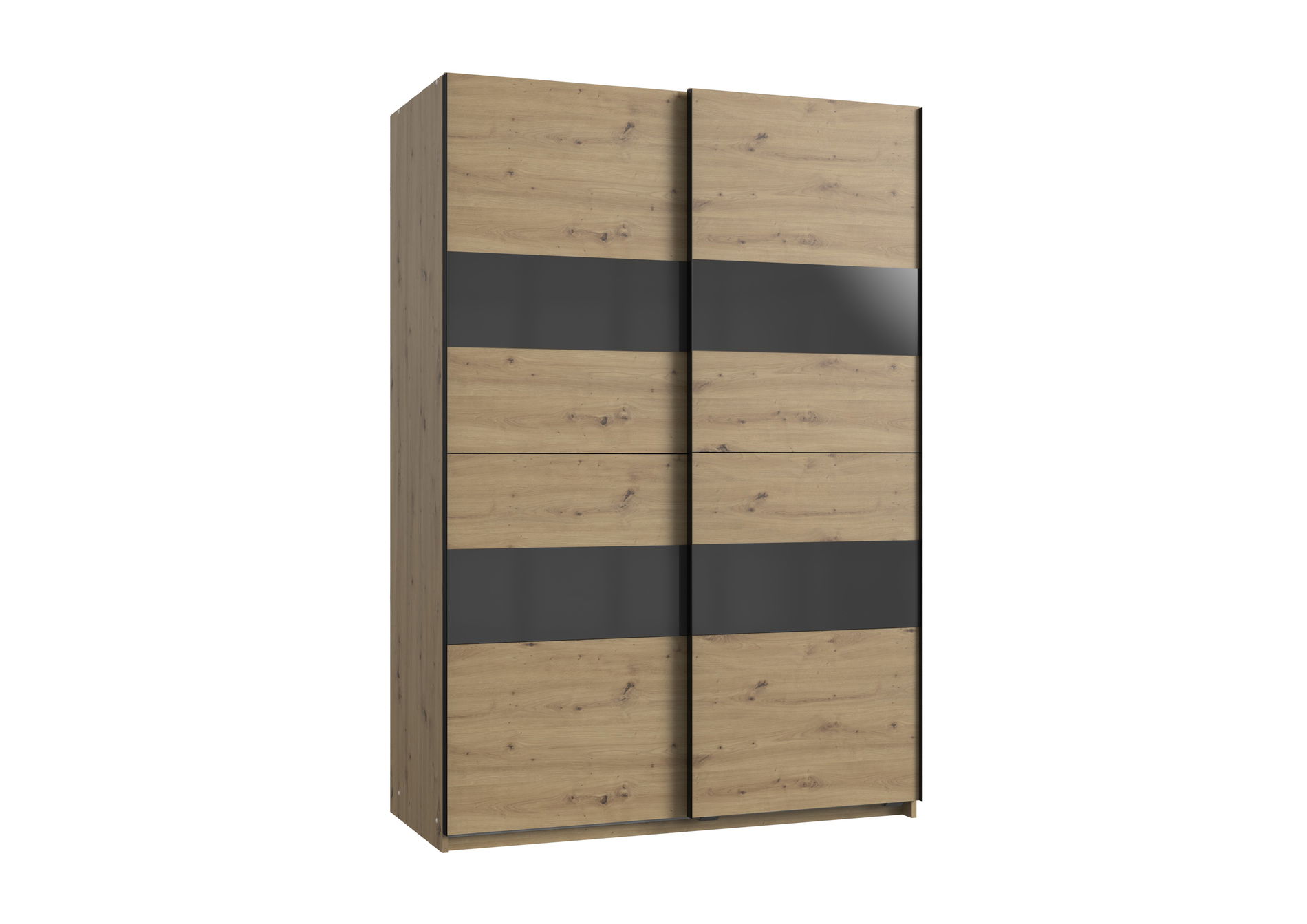 Wimex Altona1 Schwebetürenschrank 135X200 Artisan Eiche Nb / Glas Grey