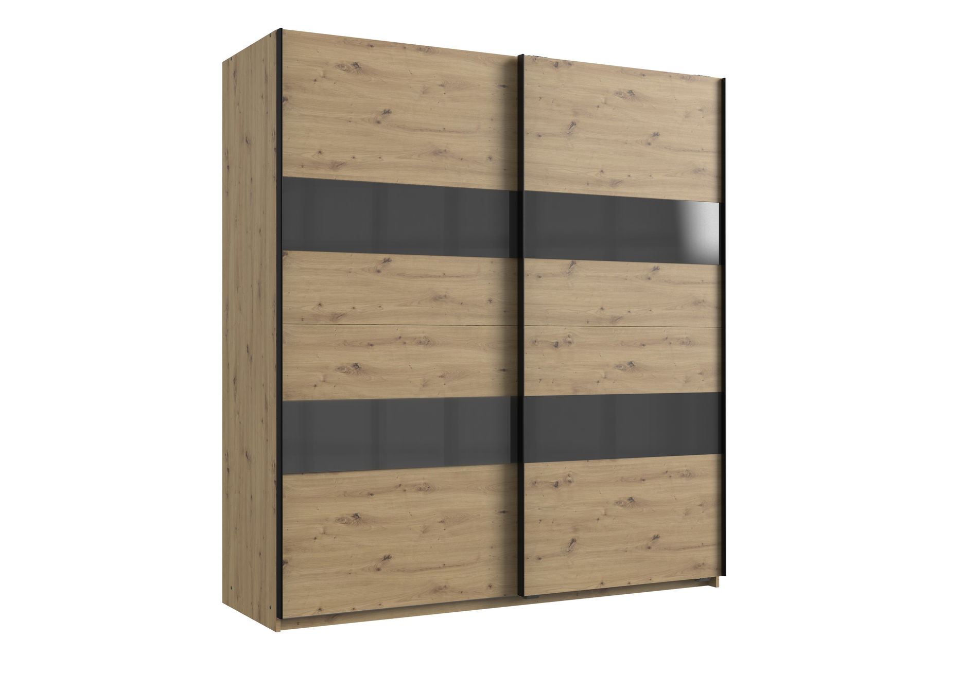 Wimex Altona1 Schwebetürenschrank 180X200 Artisan Eiche Nb / Glas Grey