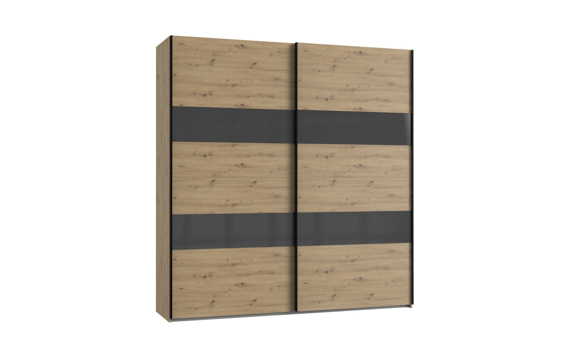 Wimex Altona2 Schwebetürenschrank 225cmX236cm Artisan Eiche Nachbildung / Glas Grey