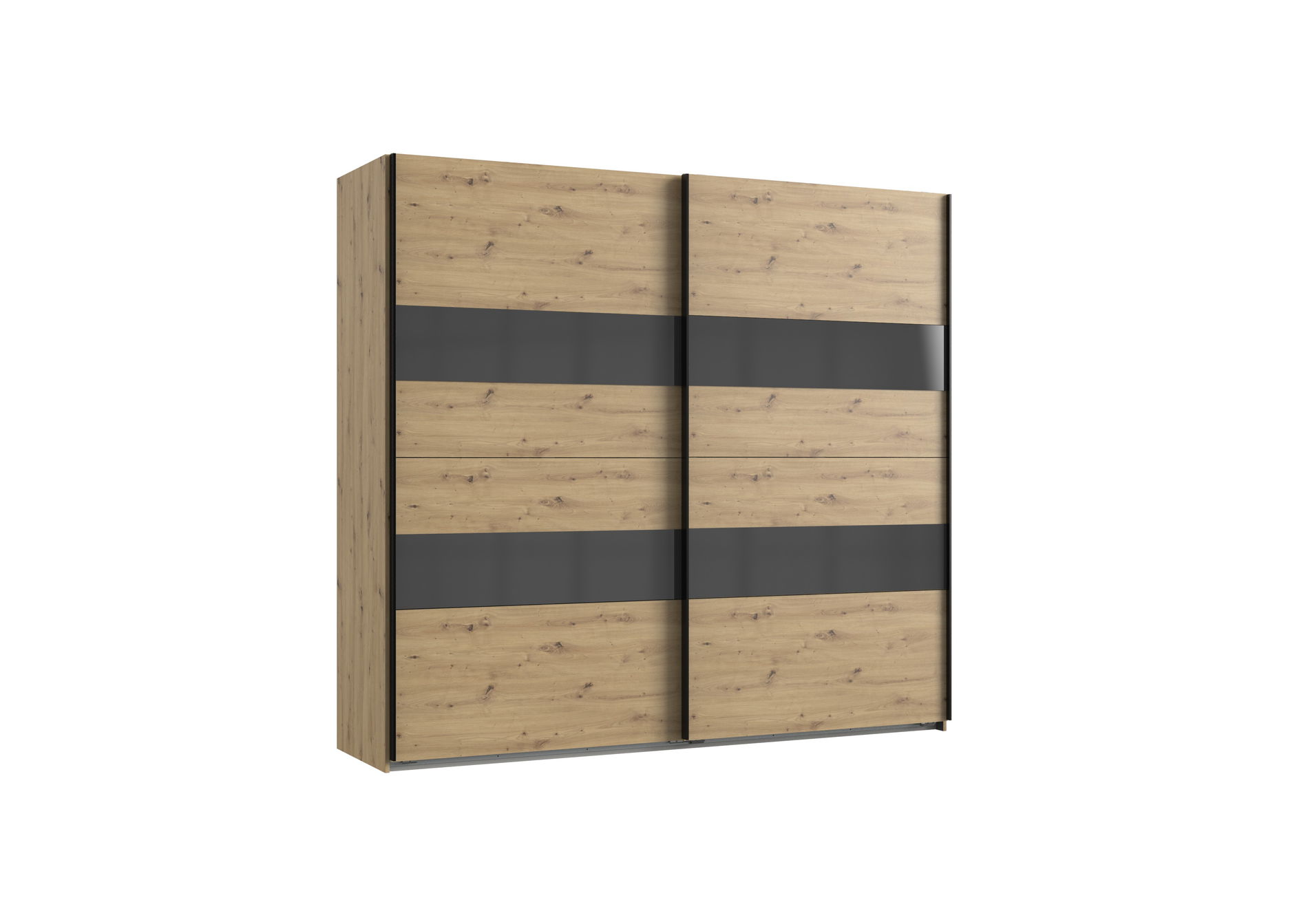 Wimex Altona2 Schwebetürenschrank 225cmX208cm Artisan Eiche Nachbildung / Glas Grey