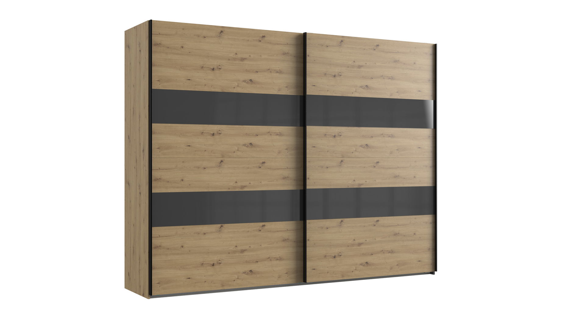 Wimex Altona2 Schwebetürenschrank 270cmX208cm Artisan Eiche Nachbildung / Glas Grey