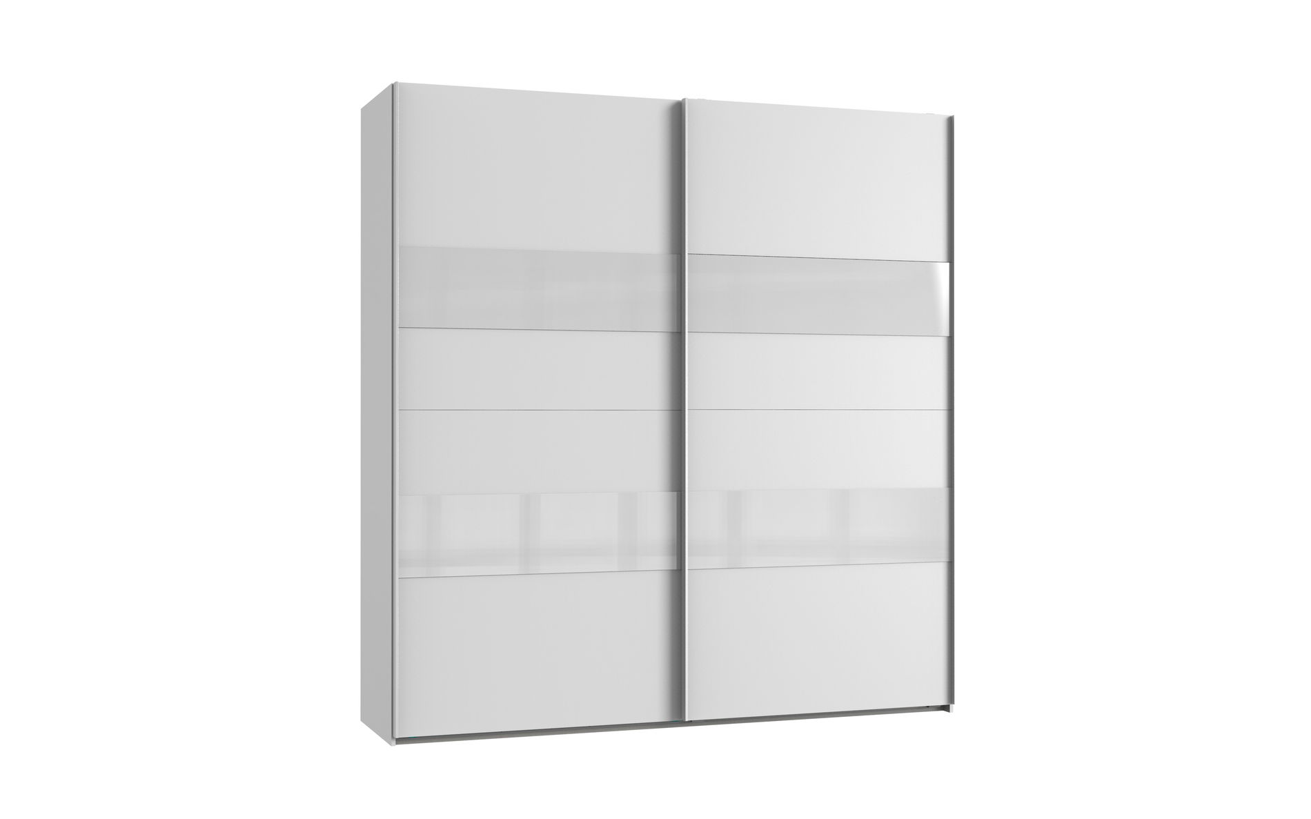 Wimex Altona2 Schwebetürenschrank 225cmX236cm Weiss / Glas Weiss