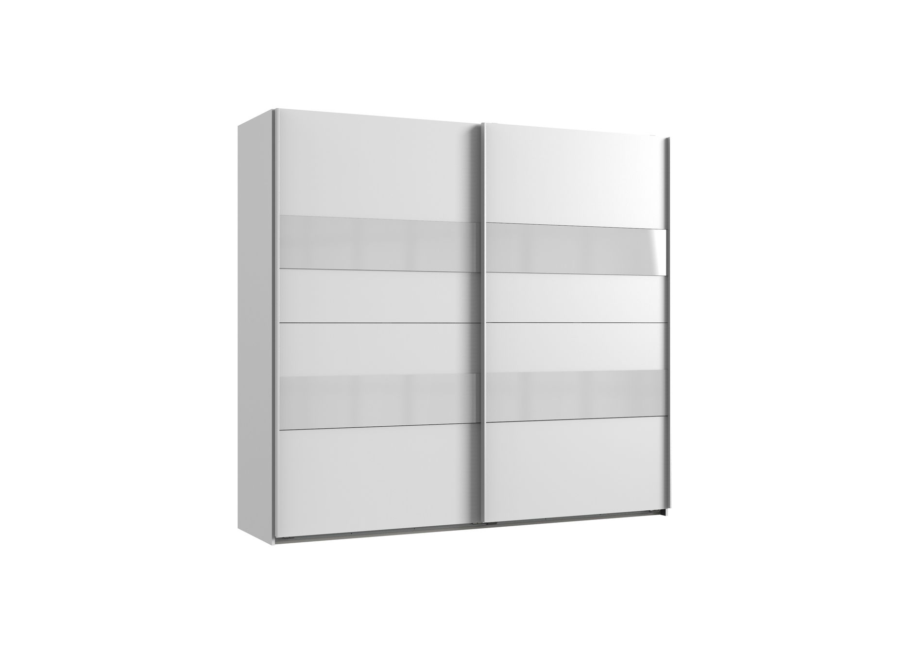 Wimex Altona2 Schwebetürenschrank 225cmX208cm Weiss / Glas Weiss
