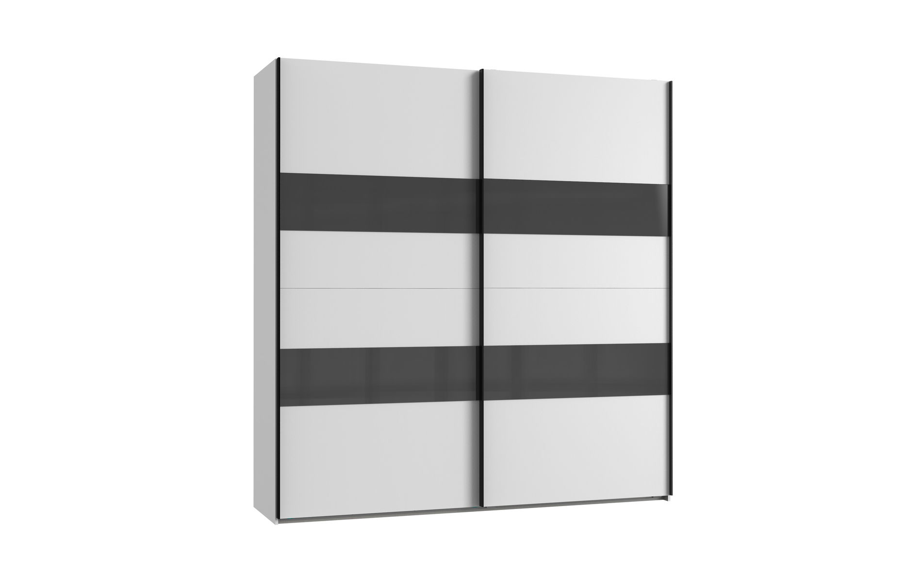 Wimex Altona2 Schwebetürenschrank 225cmX236cm Weiss / Glas Grey