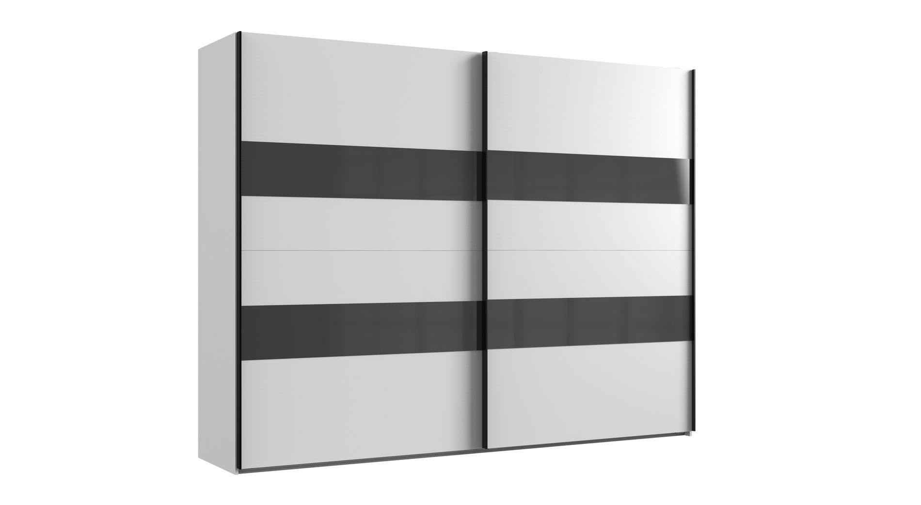 Wimex Altona2 Schwebetürenschrank 270cmX208cm Weiss / Glas Grey