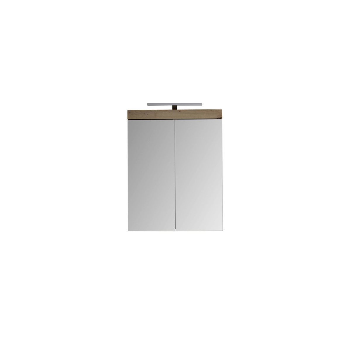 trendteam Amanda Spiegelschrank 60x77x17 cm weiß / asteiche | inkl. Beleuchtung