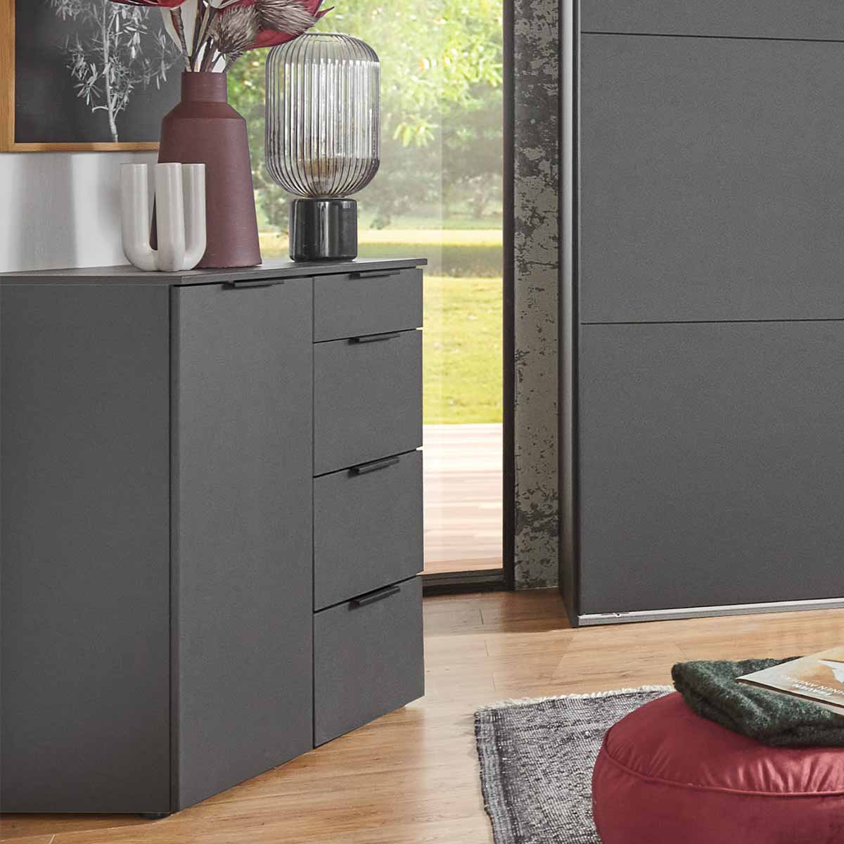 Wimex ancona Kombikommode 1T 4S Graphit