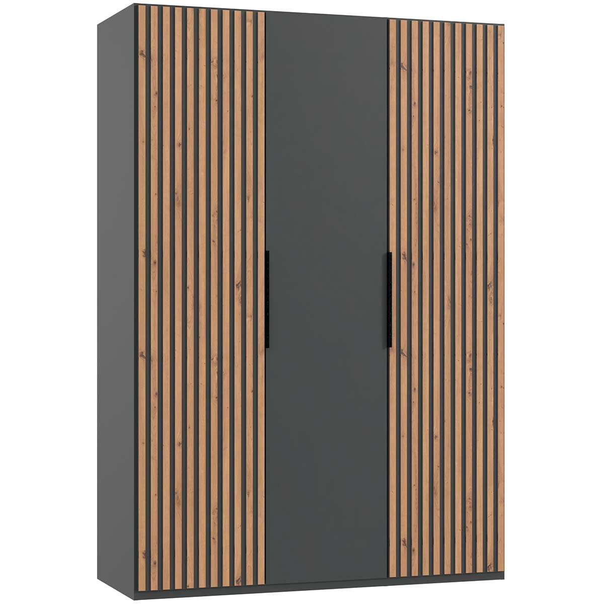 Wimex Andorra Kleiderschrank 150 cm Graphit/Artisan-Eiche Dekor