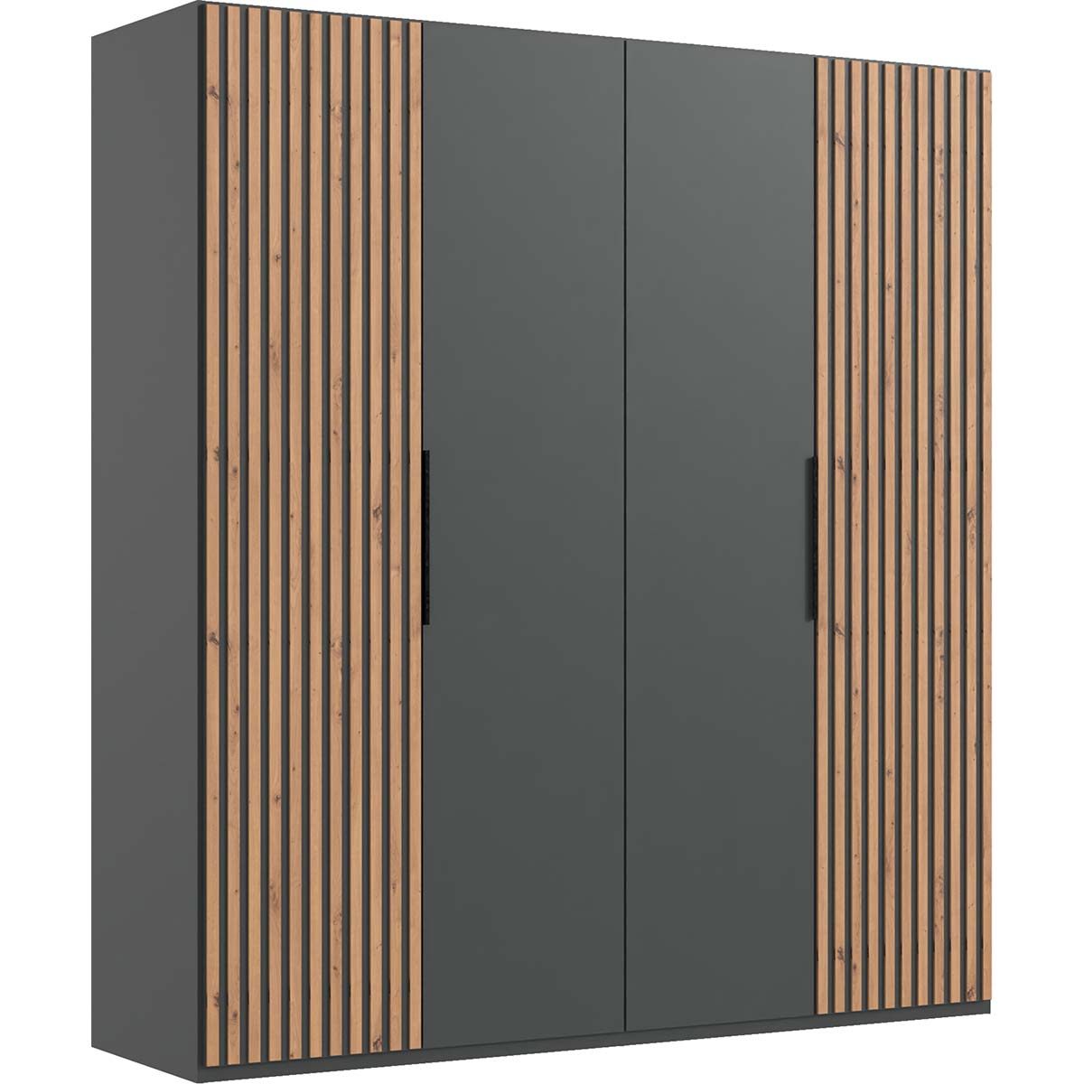 Wimex Andorra Kleiderschrank 200 cm Graphit/Artisan-Eiche Dekor