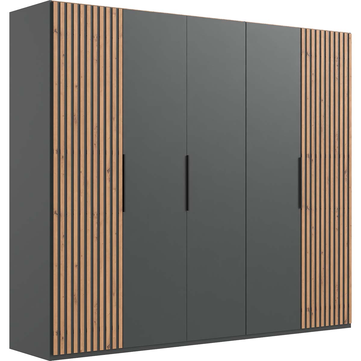 Wimex Andorra Kleiderschrank 250 cm Graphit/Artisan-Eiche Dekor