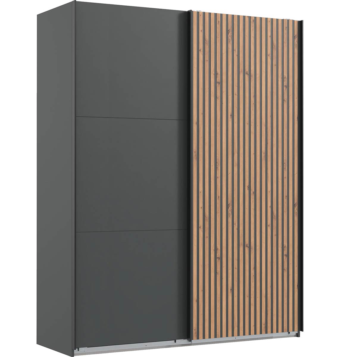 Wimex Andorra Schwebetürenschrank 200 cm Graphit/Artisan-Eiche Dekor