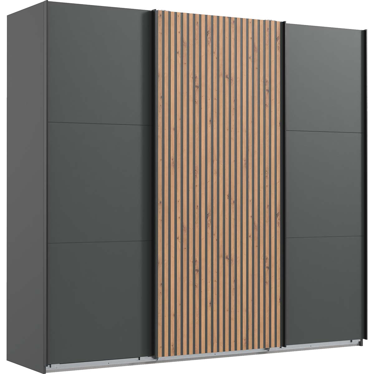 Wimex Andorra Schwebetürenschrank 250 cm Graphit/Artisan-Eiche Dekor