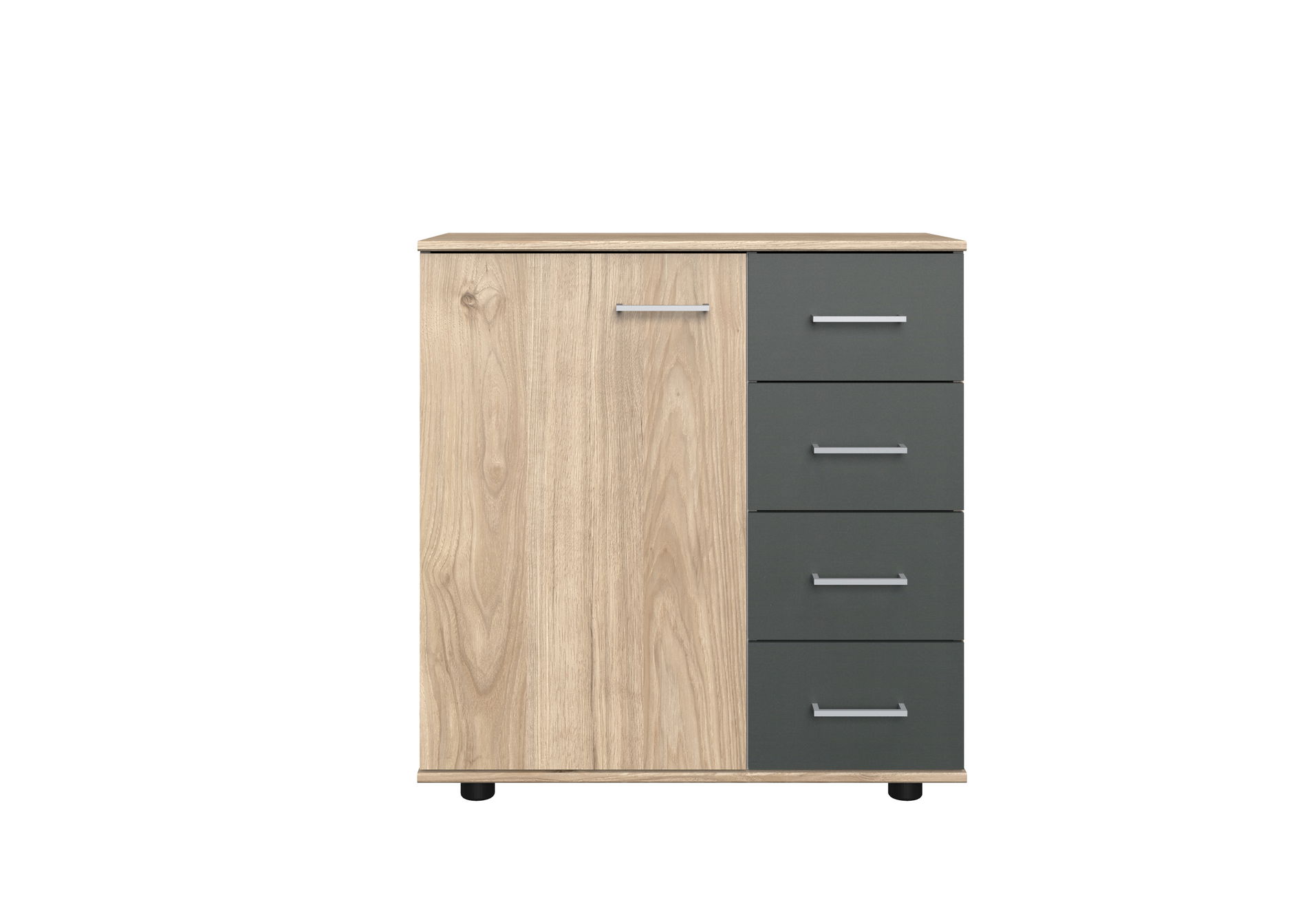 Wimex Angie Kombikommode 1T 4S Hickory Oak / Graphit