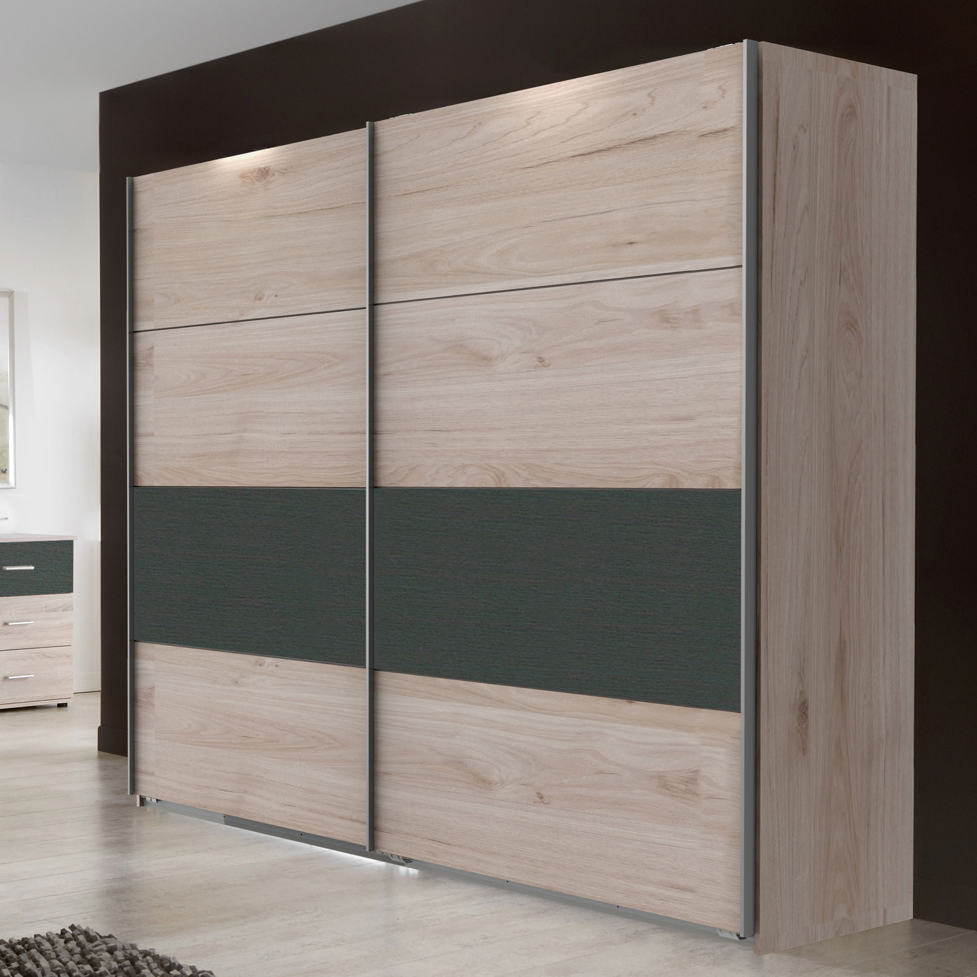Wimex Angie Schwebetürenschrank 225 CM Hickory Oak / Graphit