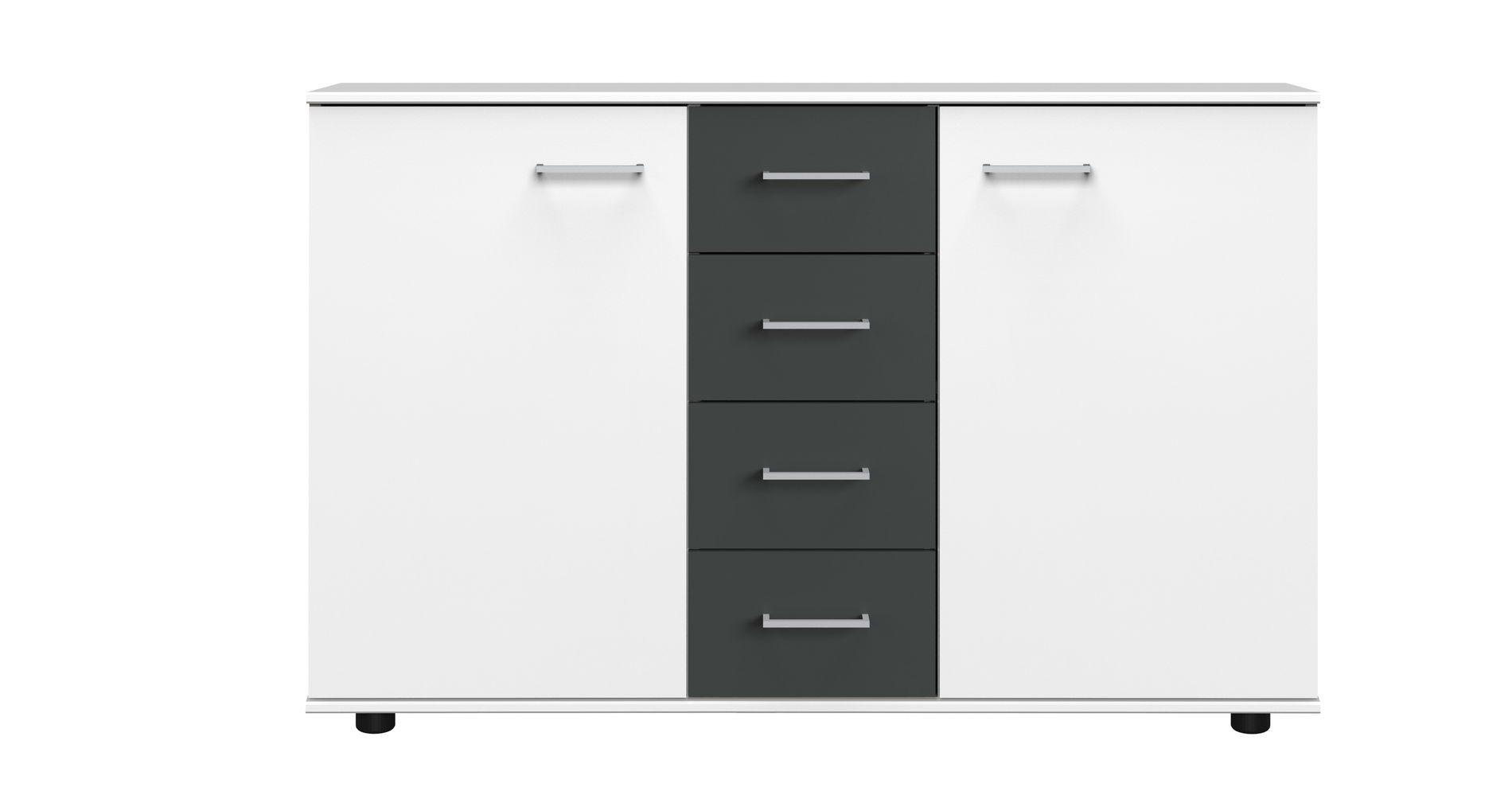 Wimex Angie Kombikommode 2T 4S Weiss / Graphit