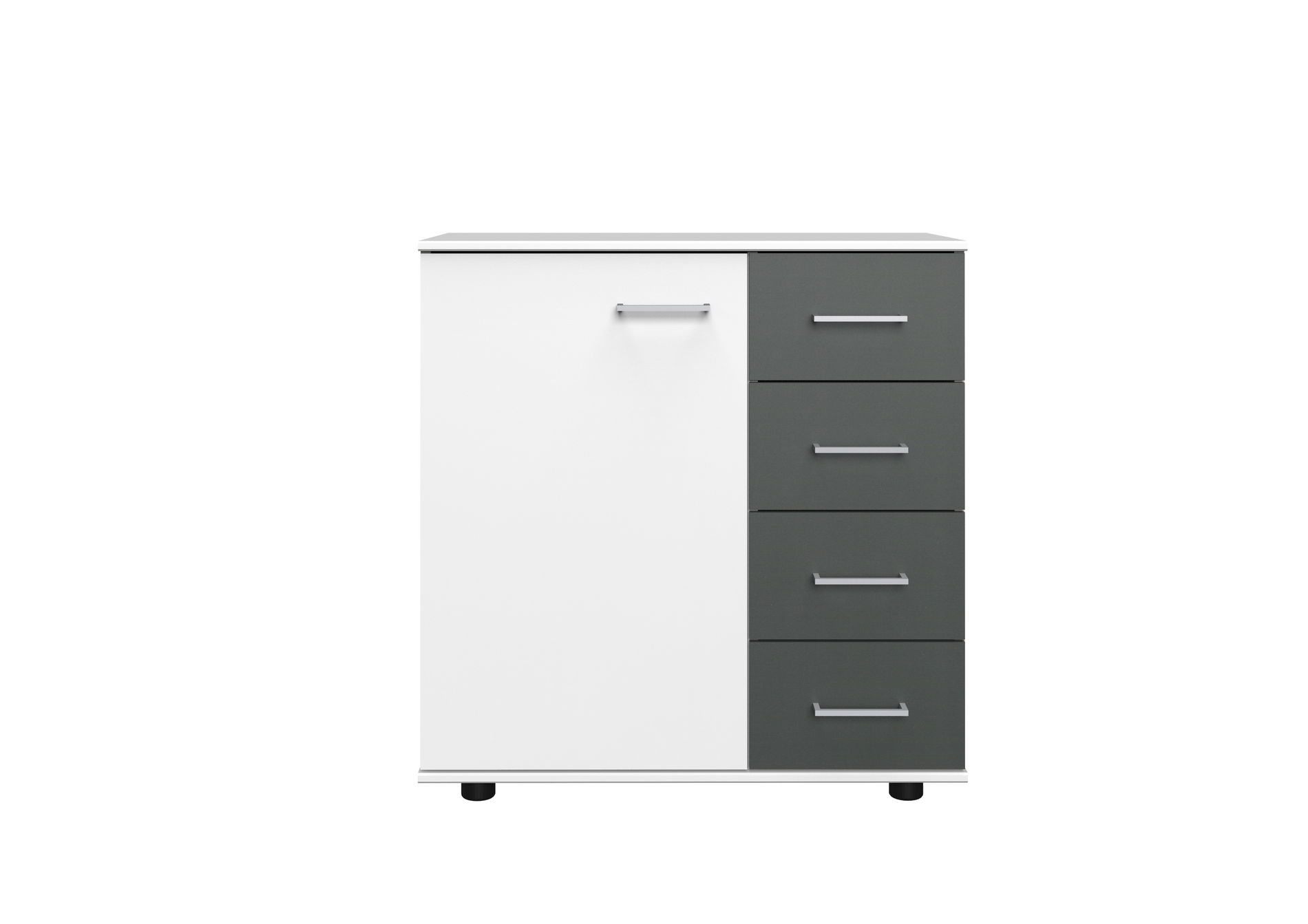 Wimex Angie Kombikommode 1T 4S Weiss / Graphit