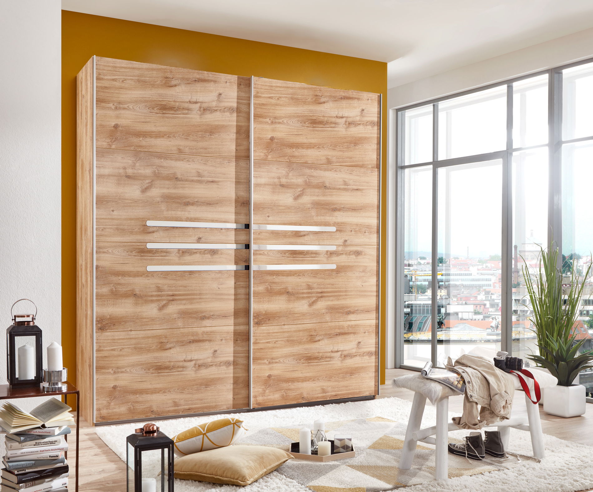 Wimex Anna Schwebetürenschrank 225 CM Plankeneiche Nachbildung