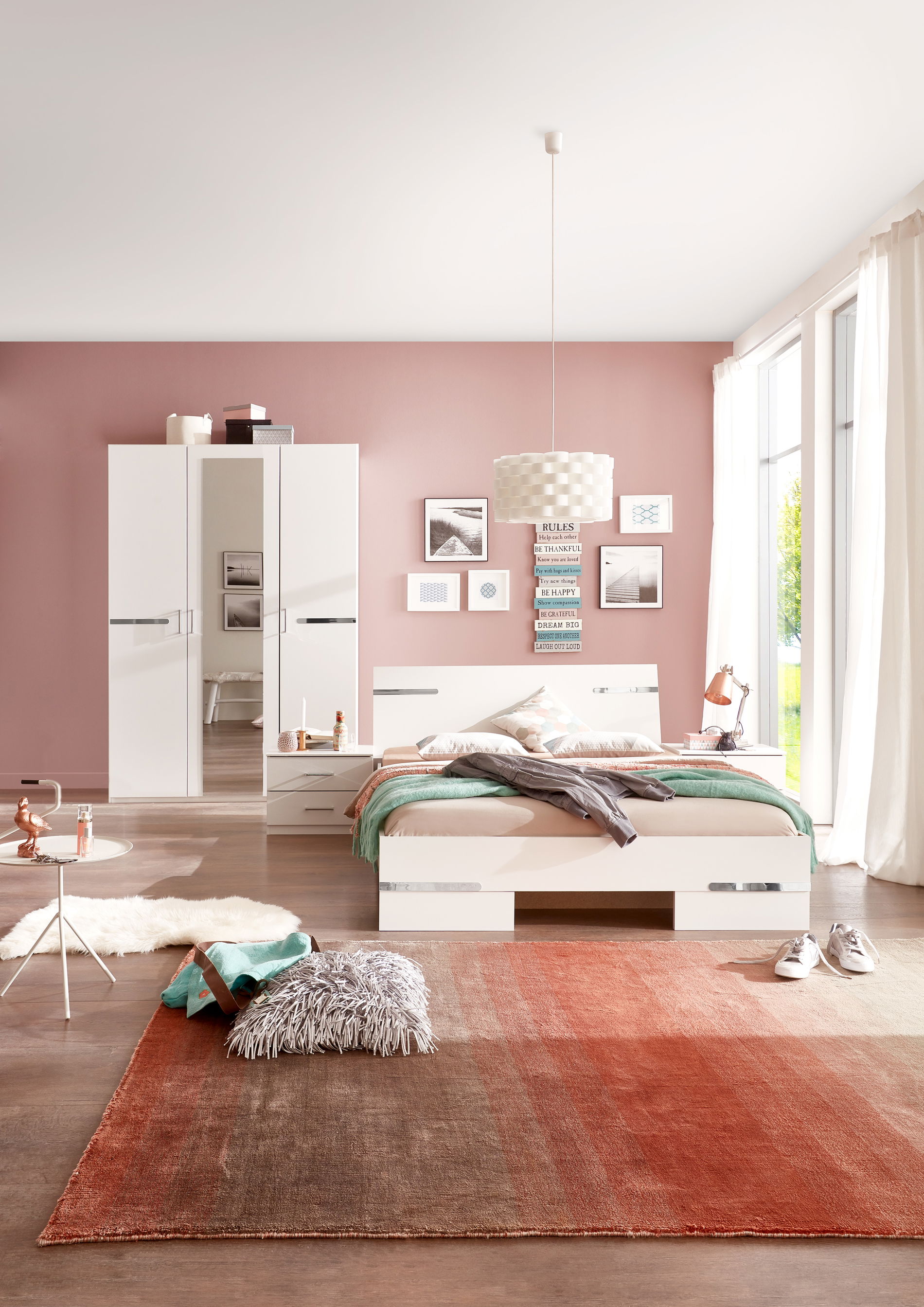 Wimex Anna Schlafzimmer mit Schrank 135CM & Bett 140x190 cm Weiss