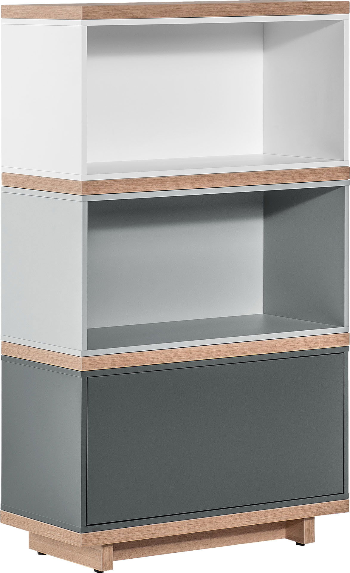 VOX Balance Kommode schmal hell oak/graphite/grey/white