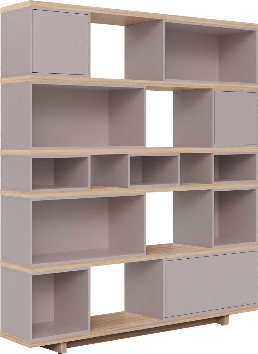 VOX Balance Bücherregal breit einfarbig gray beige